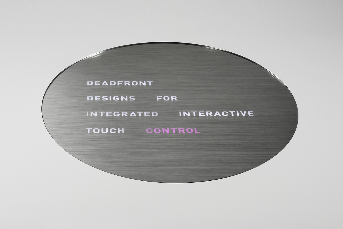 Backlit control panel that becomes visible when a PolyTC touch sensor is activated (Photo: Kurz)