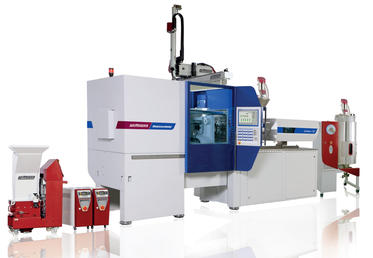 Elektrický vstřikovací stroj EcoPower 110/350  s robotem  W818