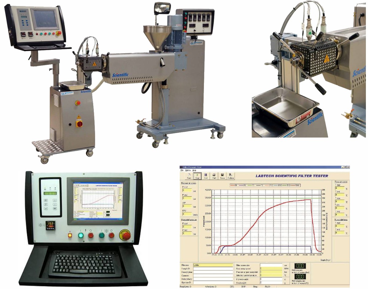 Computerized Filter Tester with Gear Pump and 25 mm extruder