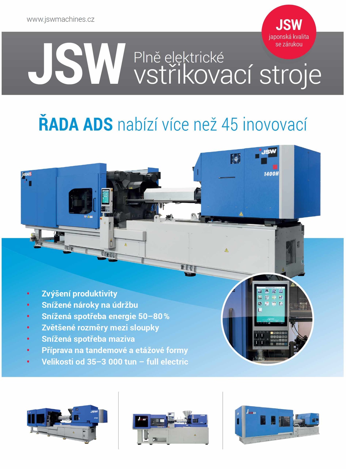 JSW Pln elektrické vstikovací stroje