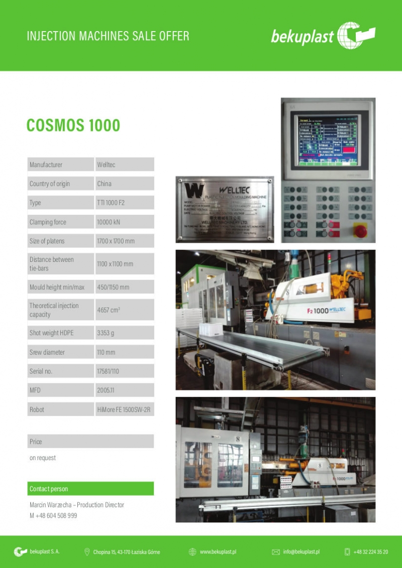 Injection moulding machine Cosmos 1000